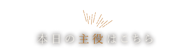 本日の主役はこちら